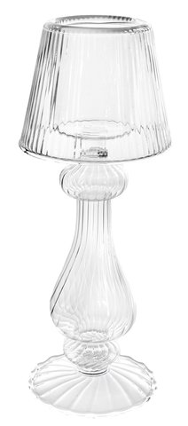 shishi Glass T-light lamp clear lined 22 5cm