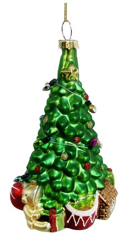 shishi Glass tree ornament green 12cm