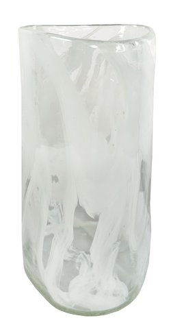 shishi Glass triangle cylinder vase clear white