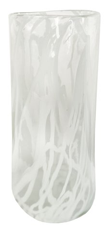 shishi Glass triangle cylinder vase clear white