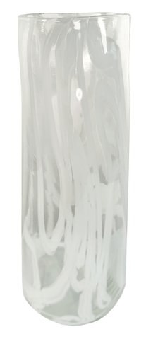 shishi Glass triangle cylinder vase clear white