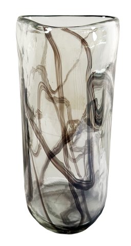 shishi Glass triangle cylinder vase lustered bl