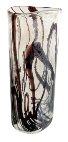 shishi Glass triangle cylinder vase lustered bl