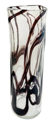 shishi Glass triangle cylinder vase lustered bl