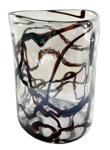 shishi Glass triangle cylinder vase lustered bl