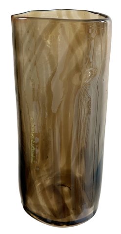 shishi Glass triangle cylinder vase lustered br