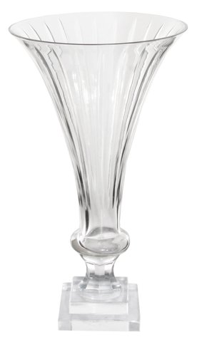 shishi Glass trumpet vase vertical cut d19;h33cm