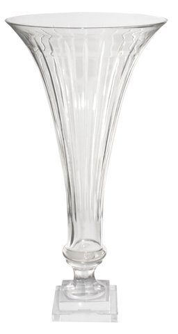 shishi Glass trumpet vase vertical cut d25;h49cm