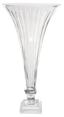 shishi Glass trumpet vase vertical cut d30;h58cm