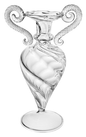 shishi Glass urn with handles clear d11;h19cm