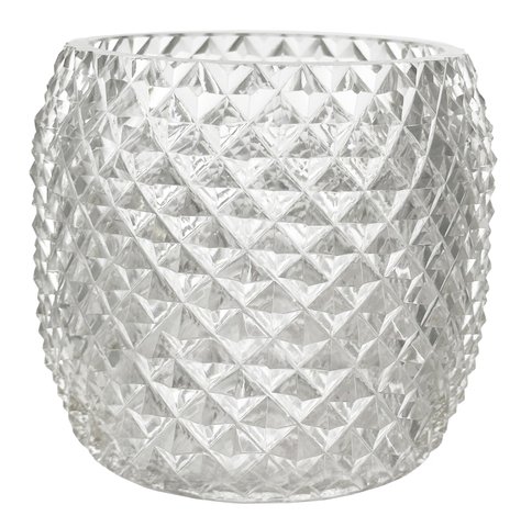shishi Glass vase diamond cut clear d16 5;h14 5cm