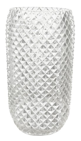 shishi Glass vase diamond cut clear d16;h29 5cm