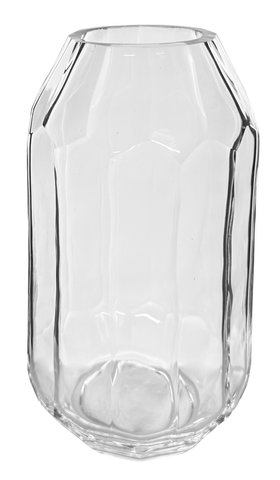 shishi Glass vase straight cut clear d11;h20cm