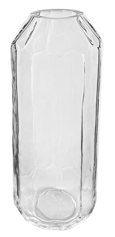 shishi Glass vase straight cut clear d11;h27cm