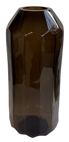 shishi Glass vase straight cut dark smoke d11;h