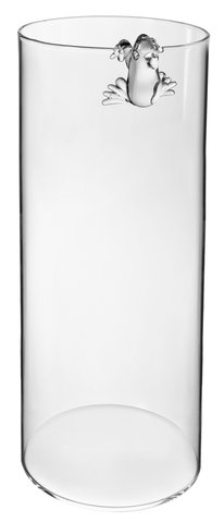shishi Glass vase with frog clear d11 h23cm