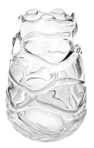 shishi Glass vase with lines outside clear d13
