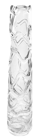shishi Glass vase with lines outside clear d9;h