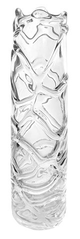 shishi Glass vase with lines outside clear d9;h
