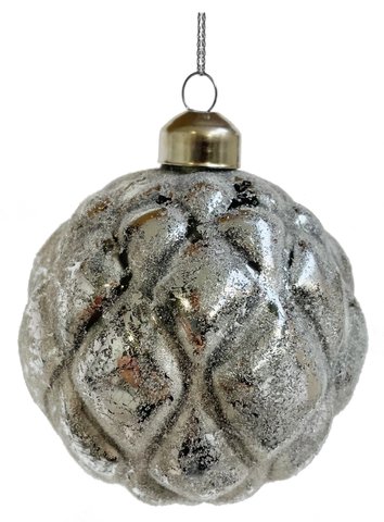 shishi Glass velvet ball frosted silver grey 8