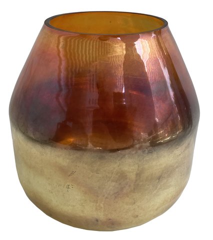 shishi Glass votive cone shape orange-gold d16;