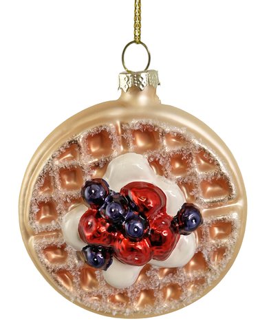shishi Glass waffle ornament with berries