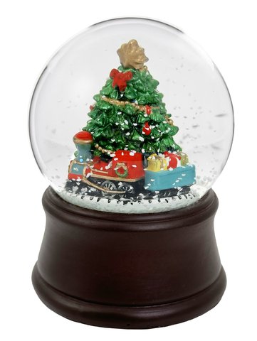 shishi Glass water globe 6 5cm with tree inside