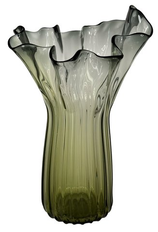 shishi Glass wave vase green grey d41;h66cm