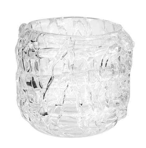 shishi Glass woven vase clear d13 h11cm