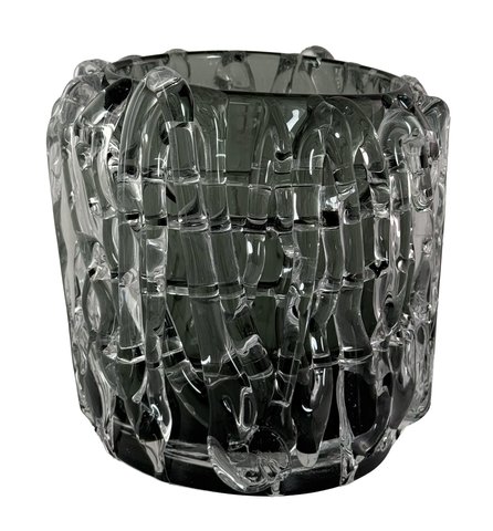 shishi Glass woven vase grey smoked d15 h15cm