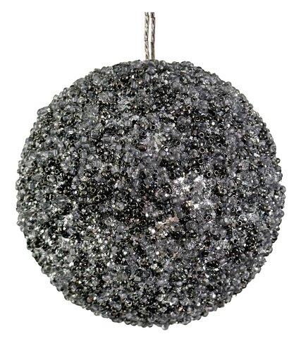 shishi Glitter-bead ball dark silver 10cm