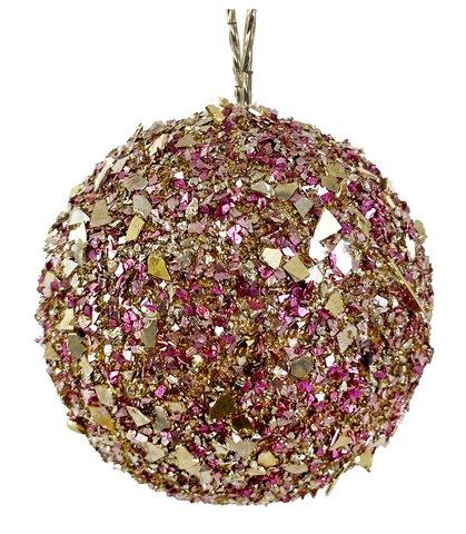 shishi Glitter flakes ball gold pink 6cm