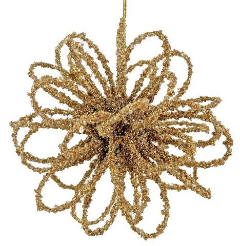 shishi Glitter flower ball gold 12cm