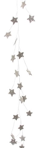 shishi Glitter mini star wire garland silver 18