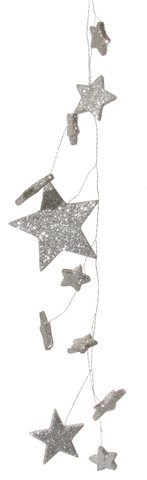 shishi Glitter mixed star wire garland silver 1