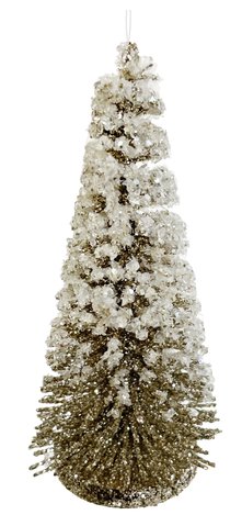 shishi Glitter tree ornament champagne iced 10c