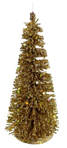 shishi Glitter tree ornament gold 10cm