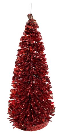 shishi Glitter tree ornament red 11cm