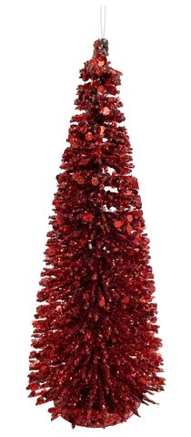 shishi Glitter tree ornament red 13cm