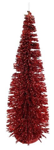 shishi Glitter tree ornament red 18cm
