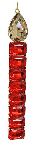 shishi Jewel candle ornament red gold 14cm