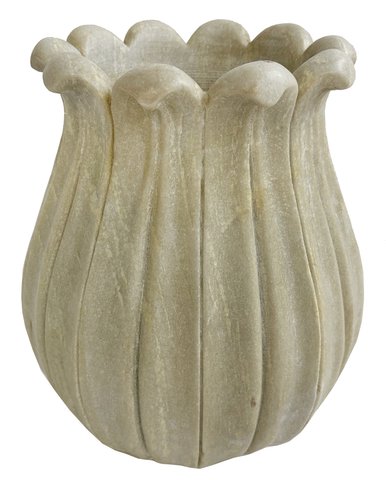 shishi Marble flowerpot aged white d30;h35cm