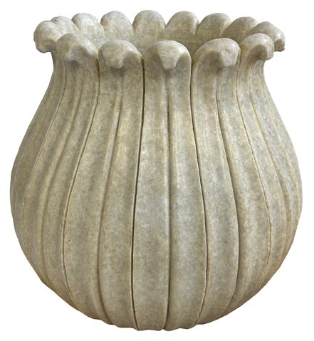 shishi Marble flowerpot aged white d50;h52cm