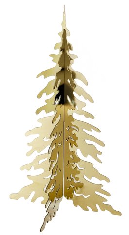 shishi Metal 3D tree ornament gold 12cm