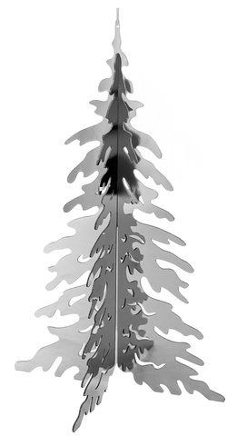 shishi Metal 3D tree ornament silver 12cm