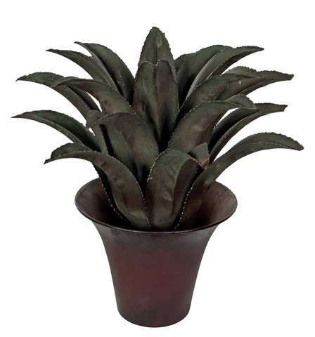 shishi Metal aloe in pot green h35cm