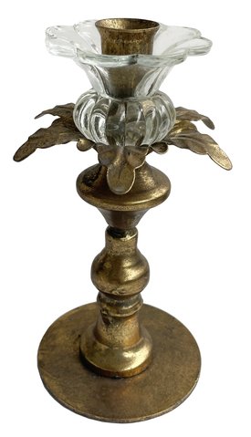 shishi Metal and glass CH antique gold h20cm