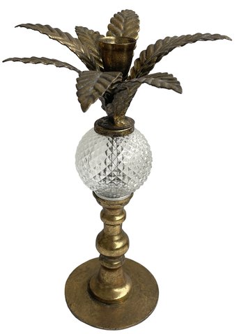 shishi Metal and glass CH antique gold h27cm