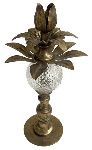 shishi Metal and glass CH antique gold h28cm