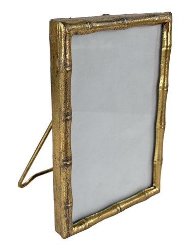 shishi Metal bamboo photo frame gold 11x16x15cm